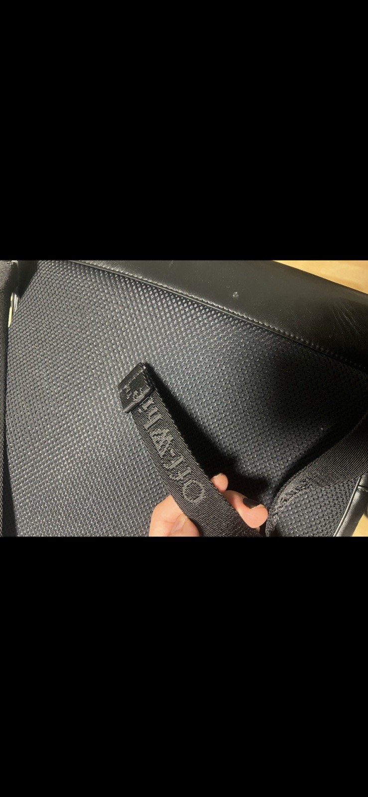 Off White Leather Backpack W/varsity Patches - image 5