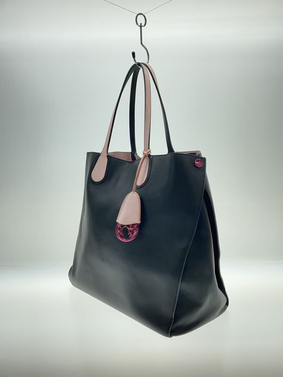 Christian Dior Addict Bi-Color Black Leather Tote Bag