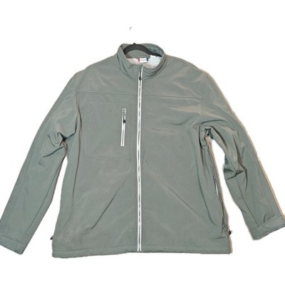 Clique Akamai Full Zip Jacket Men s XL Gray Green Long Sleeve Fleece Lined Coat