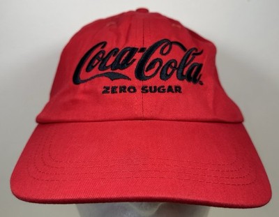 Coca-Cola Zero Sugar Hat Black Embroidered Logo Red 6 Panel Strapback Coke Cap