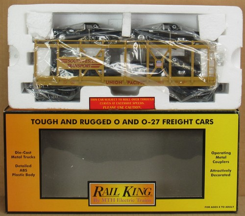 MTH Railking 30-7674 TTOS Union Pacific Auto Carrier con Ertl T-Birds calibre O Nuevo de Lote Antiguo | Zustand: New