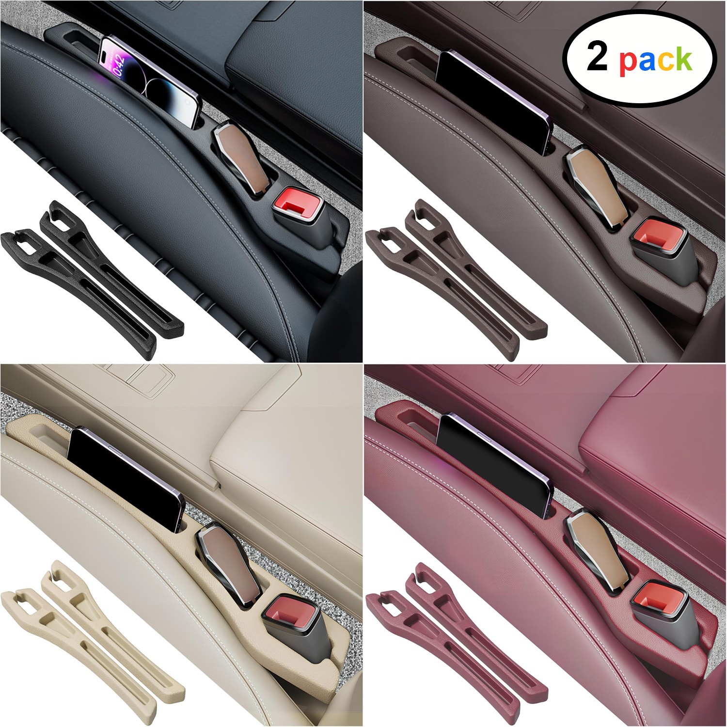 2PCS Car Seat Gap Filler Organizer Storage Universal Gap Plug Blocker Anti-Drop