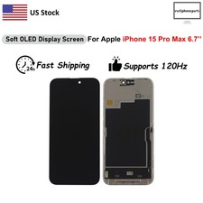 For Apple iPhone 15 Pro Max 6.7'' Soft OLED Display Touch Screen Digitizer US