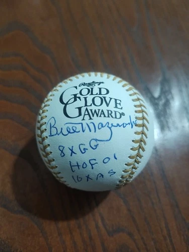 Bill Mazeroski Autographed Gold Glove Baseball W/ 3 inscriptions JSA