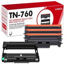 3PK TN760 Toner 1PK DR730 Drum Unit for Brother MFC-L2710DW HL-L2395DW Printer