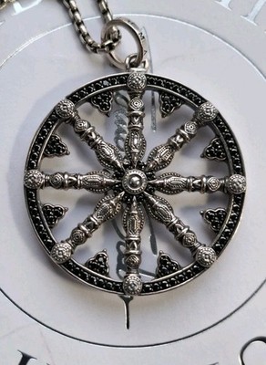 Thomas Sabo Karma Wheel Anhänger 925/- Silber/schwarze Zirkonia 