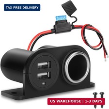 1PCS Dual USB Outlet Cigarette Lighter Socket Splitter with Blade Fuse, 12V 4.2A