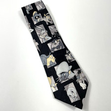VTG NECK TIE 90'S Looney Tunes Mania Bugs Bunny Daffy Taz Marvin Warner Brothers