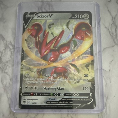 Pokémon Scizor V Ultra Rare 118/189 Swsh03: Darkness Ablaze Holo 210 HP