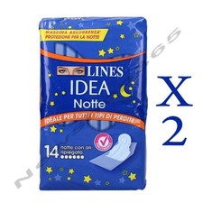 28 ASSORBENTI LINES IDEA NOTTE CON ALI RIPIEGATO IN BUSTINA MASSIMA ASSORBENZA