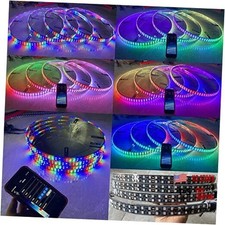 4PCS Double Row RGB Dream Color Chasing Flow LED Wheel Rim Lights - 15.5"