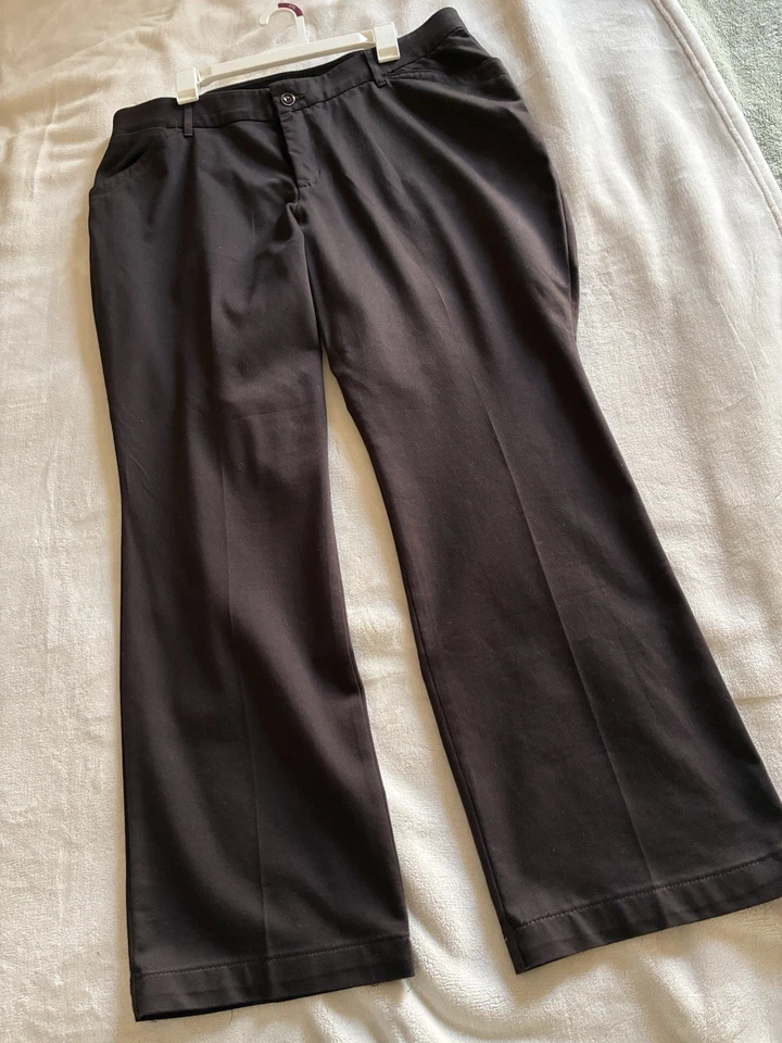 Lee Women Pants Sz 18W Medium  Flex Motion Straight Leg Mid Rise Brown - Image 2 of 4