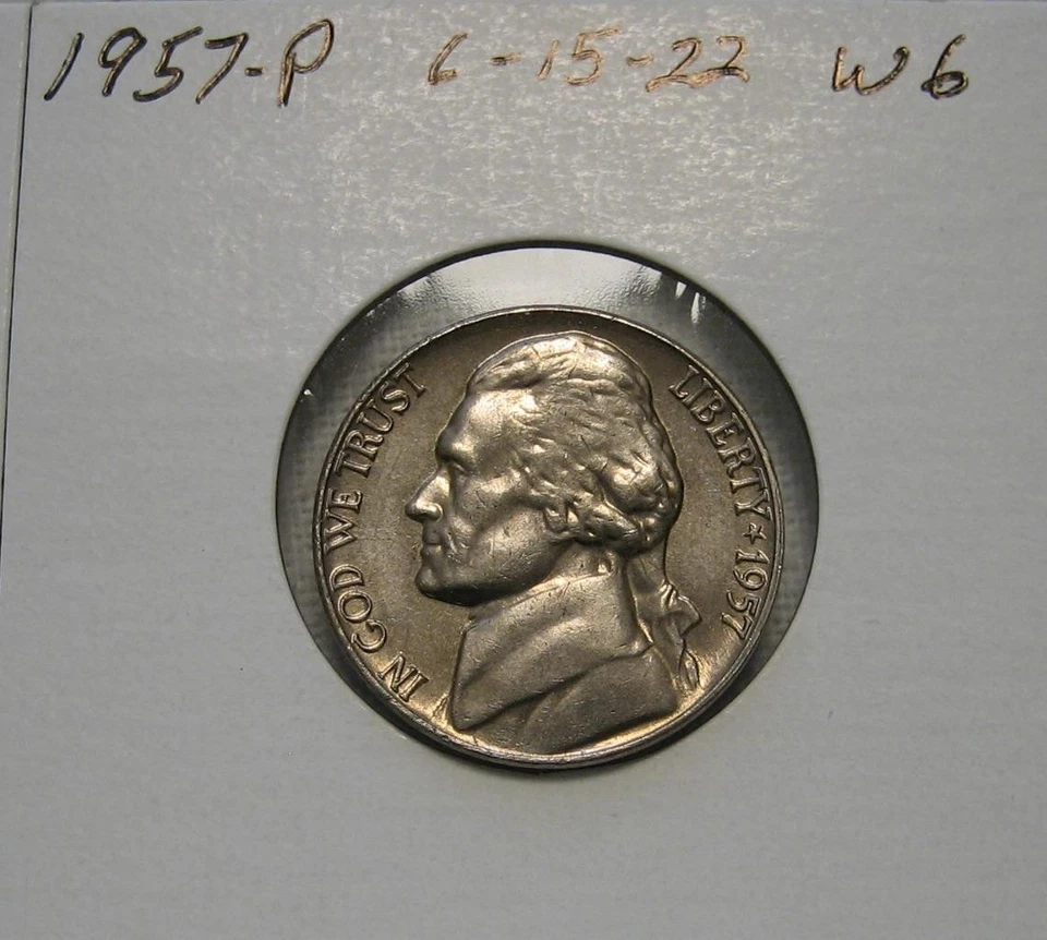 1957-P FIVE (5) FULL STEP (FS) BU GEM JEFFERSON MUST SEE NICKEL - Image 2 of 4