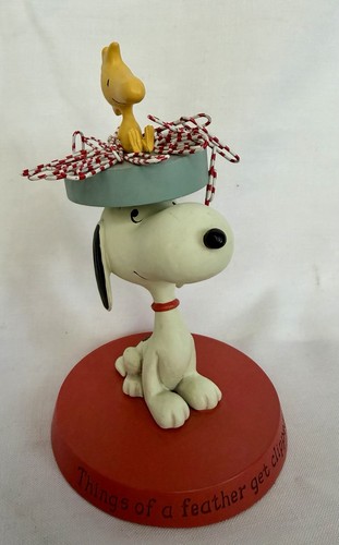 Hallmark Peanuts Magnetic Paper Clip Holder Snoopy & Woodstock 2010 6.5”