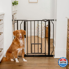 Carlson Extra Wide Pet Gate w/ Small Pet Door, Walk-Through, Pressure Mount 29.5