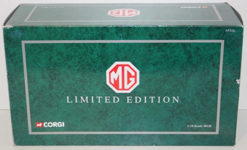 Corgi 1/18 Scale 95106 - 1963 MG MGB Roadster Green - with wooden plinth - Image 2 of 4