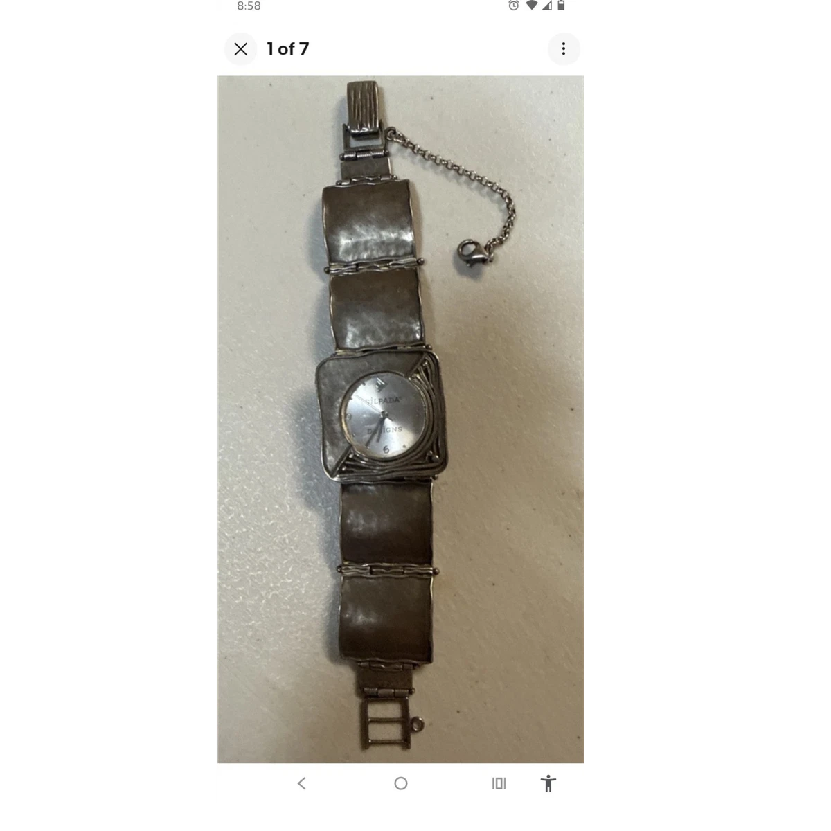 Beautiful sterling, silver Sada link, watch, leather Silpada Watches - Etsy main image 2