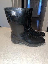 UGG BLACK WATERPROOF RUBBER BOOT WOMEN'S RAIN BOOTS SIZE 11