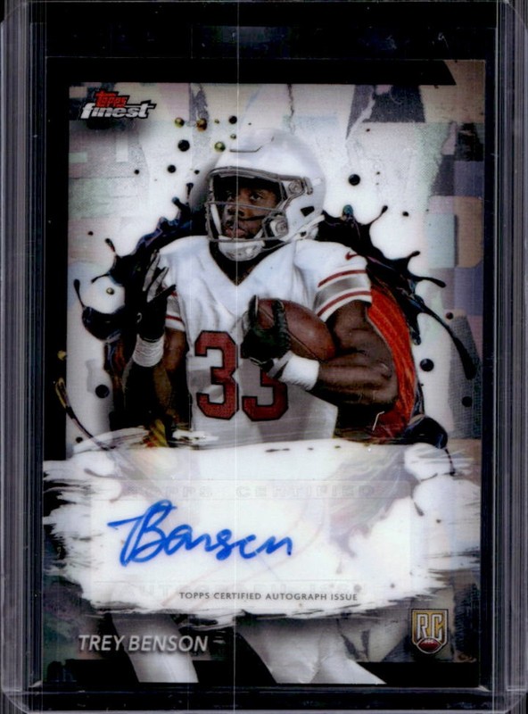 2024 Topps Finest Trey Benson Auto Autograph RC #RFA-TB Cardinals Rookie