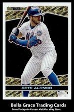 2021 Topps Chrome Update Pete Alonso #BGC-14 New York Mets Topps Black Gold MLB 