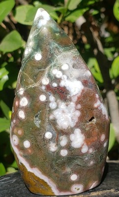 3'' Natural 8th Vein Orbicular Ocean Jasper Crystal Quartz UV Tear Free Form