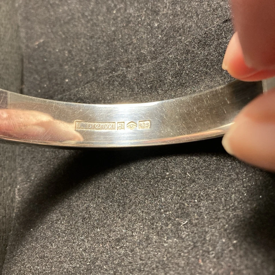 Brazalete modernista vintage de plata de ley 40 g Foto 2 de 4