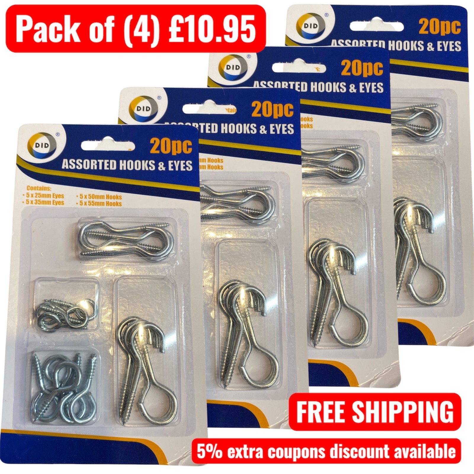 Hooks And Eyes For Net Curtain Wire Silver Chrome Screws Picture Hanging Frame