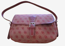 vtg DOONEY BOURKE red logo Buckle flap Equestrian saddle bag shoulder purse