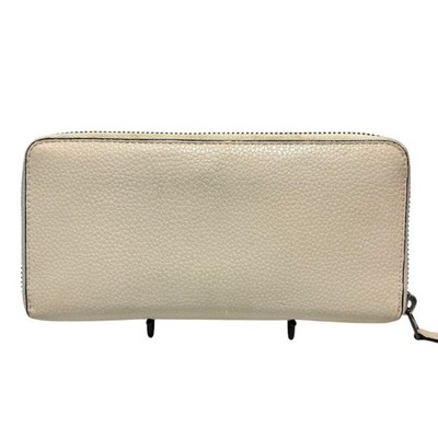 COACH Snoopy Long Wallet 16122B Zip Around Leather Chalk White