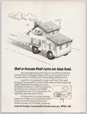 Energy Conservation Home PG&E House on Wheels Humor 1981 Vintage Print Ad