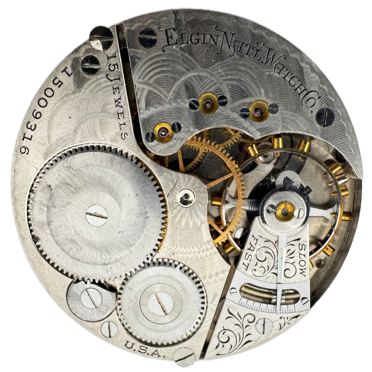 Antique 16s 1911 Elgin 15 Jewel Mechanical Pocket Watch Movement 313 USA