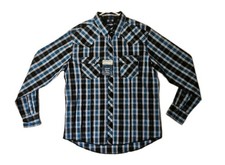 Wrangler Western Shirt Rare Marble Pearl Snap Long Sleeve Plaid Men s XL NEW