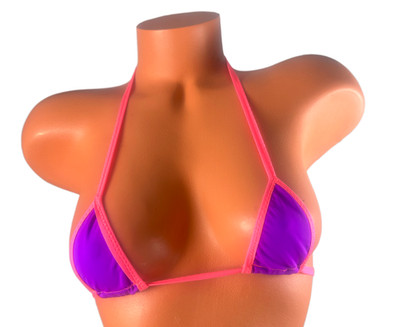 Purple  Micro Bikini Top pink Trim      Extreme Sexy Top Only