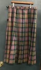 Strathmore Scotland Kilt Long Modern Hunting Tartan Plaid Wool Pleated Sz 40x36