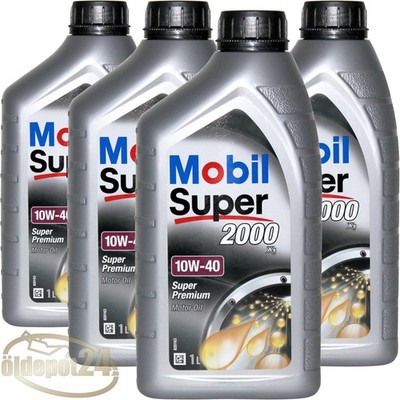 Mobil Super 2000 X1 10W-40 Motoröl 4x1 Liter VW 505.00 MB 229.1 ACEA A3/B3