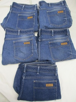 PREOWNED LOT (5) COMFORT ACTION SPORTS DENIM JEANS 40X28 GOOD FOR WORK, MADE USA