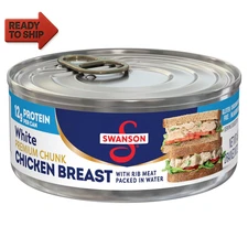 Swanson White Premium Chunk Canned Chicken Breast in Water, Fully Cooked Chicke