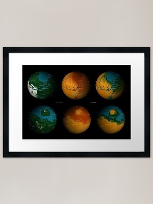 Mars - Past Present Future Framed A Framed Wall Art Poster Canvas Print Picture