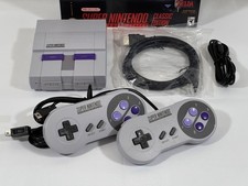 Nintendo SNES Super NES Classic Edition Mini Console CIB + 2 Controllers Tested