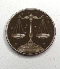 Libra Scales Zodiac U.S. Clad Quarter Surface Engraved Hobo Nickel Love Token