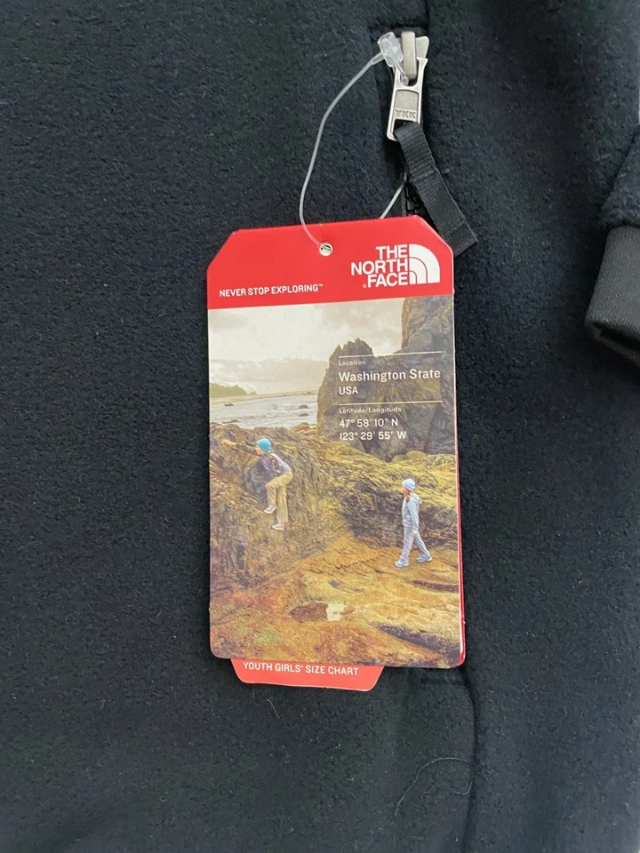 NWT THE NORTH FACE GIRL DENALI FLEECE JACKET - Black - L (14-16) - Image 2 of 4