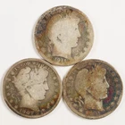 1901, 1907-S, 1911-D Toned Barber Half Dollars 50c 31716