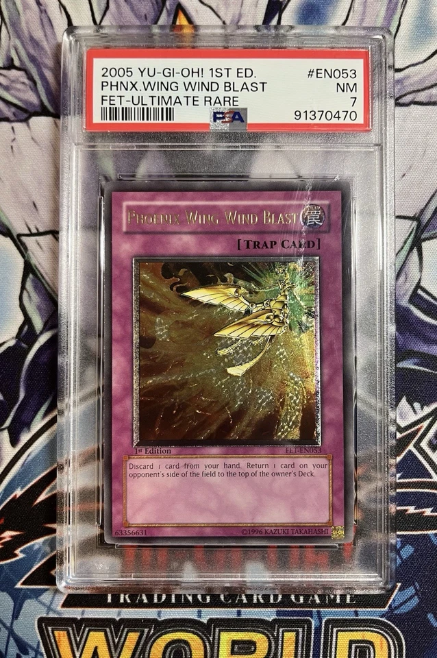 Yu-Gi-Oh Phoenix Wing Wind Blast FET-EN053 Ultimate 1st Edition PSA 7 NM - Image 2 of 3