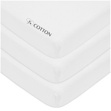 3 Pack Cotton Mini Crib Sheets - Soft  Breathable