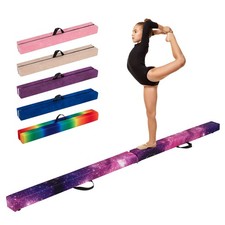 9 FT Folding Balance Beam w/ Solid Wood Base  Anti-slip Bottom for Kids Teens