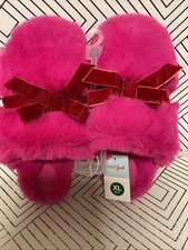    Cat  Jack Amoret Plush Scuff Slippers Pink/amoret Size XL 6/7  