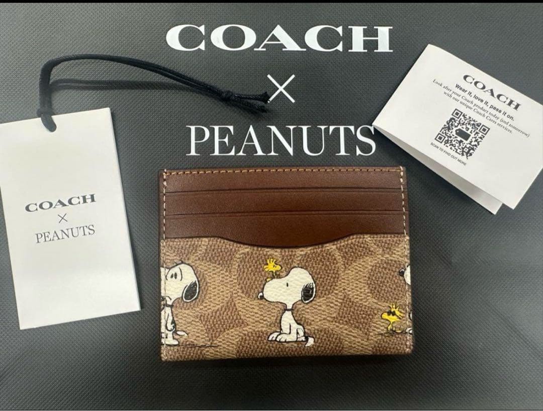 Coach x Peanuts 2025 Snoopy Slim Id Card Case CBK55 Signature