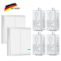 Wireless 230V Funk Schalter Set 433Mhz Wandschalter Doppel Lichtschalter Taster