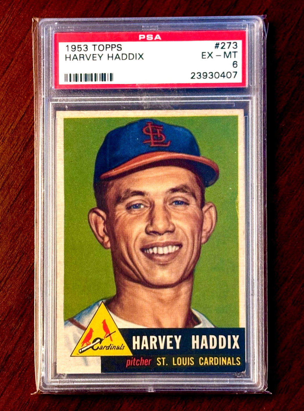 1953 Topps #273 HARVEY HADDIX RC PSA 6 - High Number Short Print - Well Centered