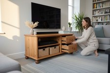 Countryside Samson Pine TV Stand and 2 Draw Unit 85cm X 46 X 43cm 